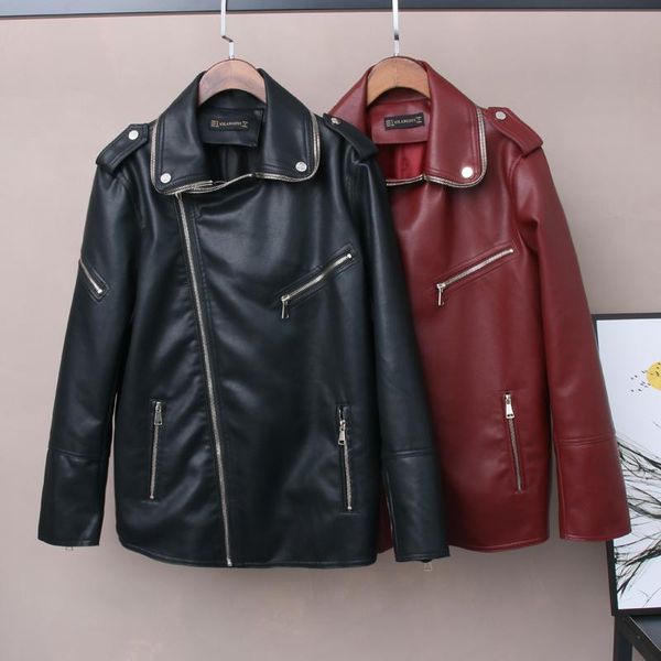 women's leather & faux 2021 loose pu jacket women coat brand jackets outerwear ladies coats female suit, Black
women's leather & faux 2021 loose pu jacket women coat brand jackets outerwear ladies coats female suit, Black
