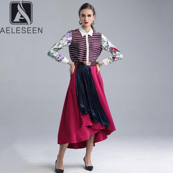 two piece dress aeleseen office lady twinset 2021 spring stripe cover button blouse spliced floral sleeve + velvet asymmetric long skirt sui, White
two piece dress aeleseen office lady twinset 2021 spring stripe cover button blouse spliced floral sleeve + velvet asymmetric long skirt sui, White