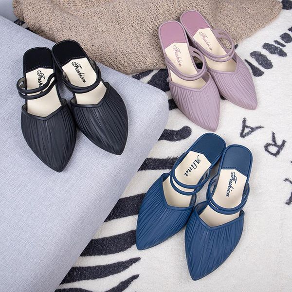 slippers fashion outer wear half set toe soft sole sandals thick heel ladies single shoes point lazy drag women, Black
slippers fashion outer wear half set toe soft sole sandals thick heel ladies single shoes point lazy drag women, Black