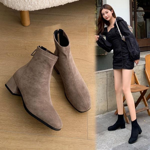 boots thick heels women ankle square toe zip footwear pu leather female boot shoes woman winter 32 33, Black
boots thick heels women ankle square toe zip footwear pu leather female boot shoes woman winter 32 33, Black