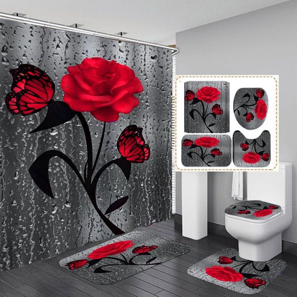 shower curtains red rose print 3d curtain waterproof polyester bathroom anti-slip bath mat set toilet rugs carpet home decor
shower curtains red rose print 3d curtain waterproof polyester bathroom anti-slip bath mat set toilet rugs carpet home decor