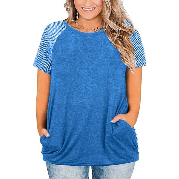 plus size t-shirt women short sleeve patchwork tunic t shirt 2021 summer casual loose stripe tshirts fashion female tees 5xl, Black
plus size t-shirt women short sleeve patchwork tunic t shirt 2021 summer casual loose stripe tshirts fashion female tees 5xl, Black