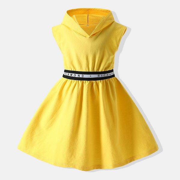 girls' single spring new princess children's performance hooded letter sleeveless dress, Red;yellow
girls' single spring new princess children's performance hooded letter sleeveless dress, Red;yellow