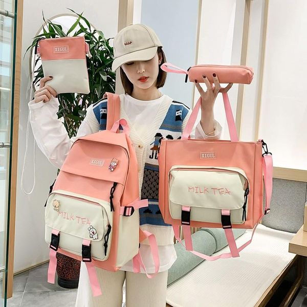 school bags 4 pcs sets backpack canvas for teenager girls women cute college student girl
school bags 4 pcs sets backpack canvas for teenager girls women cute college student girl