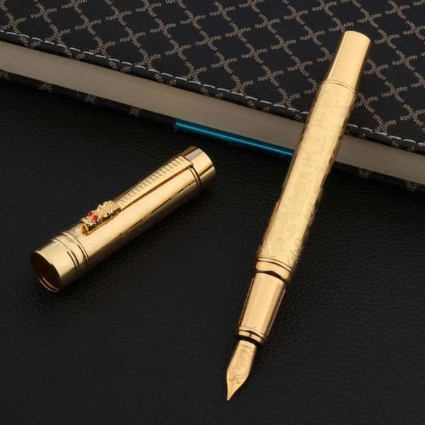 metal 1200 fountain pen relief retro golden dragon elegante business office school supplies writing
metal 1200 fountain pen relief retro golden dragon elegante business office school supplies writing