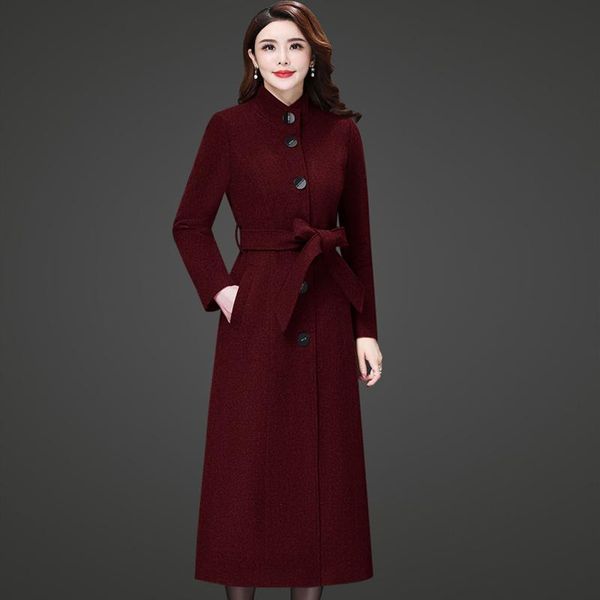 women's wool & blends women elegant long coat with belt plus size classic chic trench outerwear ladies winter warm thick woolen overcoa, Black
women's wool & blends women elegant long coat with belt plus size classic chic trench outerwear ladies winter warm thick woolen overcoa, Black