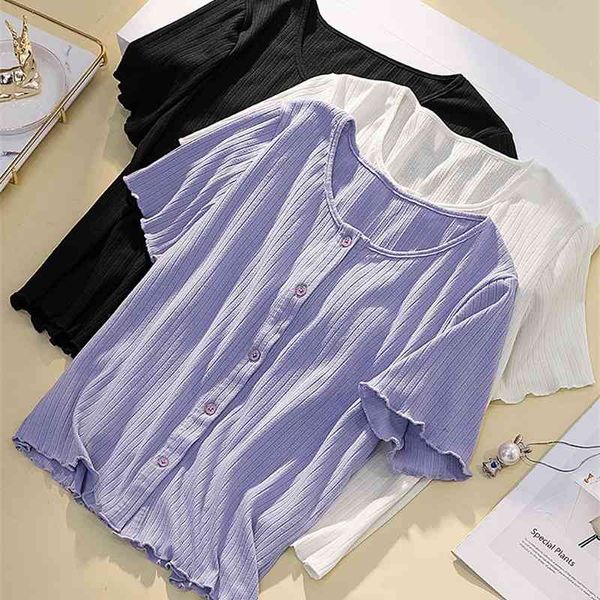 women's knits & tees plus size fashion o-neck knitted cardigan women 2021 summer short sleeve sweater all match 46g3, White
women's knits & tees plus size fashion o-neck knitted cardigan women 2021 summer short sleeve sweater all match 46g3, White