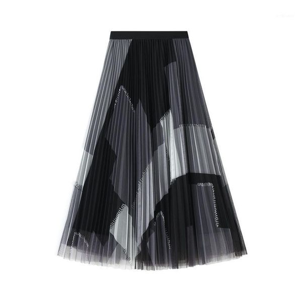 skirts 2021 fashion women skirt plaid print high waist tulle travelling dating party vacation shopping long pleated, Black 
skirts 2021 fashion women skirt plaid print high waist tulle travelling dating party vacation shopping long pleated, Black