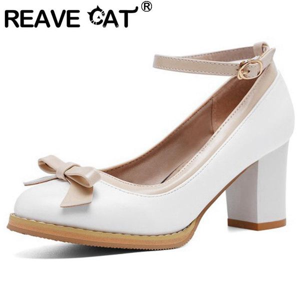 dress shoes reave cat 2021 women pumps round toe 7cm block heels buckle platform bowtie elegent stylish patchwork big size 43 a3810, Black
dress shoes reave cat 2021 women pumps round toe 7cm block heels buckle platform bowtie elegent stylish patchwork big size 43 a3810, Black