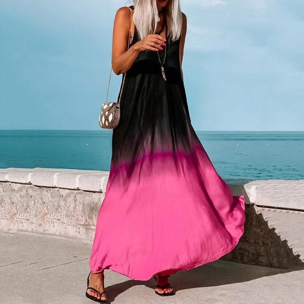 casual dresses women summer dress 2021 boho gradient print long maxi backless party beachwear sundress vestido mujer, Black;gray
casual dresses women summer dress 2021 boho gradient print long maxi backless party beachwear sundress vestido mujer, Black;gray