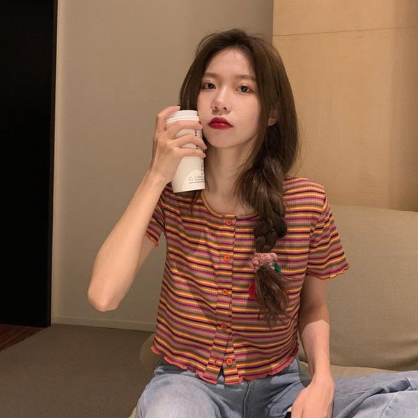 women's t-shirt summer korean version of the net red super fire pit short short-sleeved women with woman tshirts y2k top, White 
women's t-shirt summer korean version of the net red super fire pit short short-sleeved women with woman tshirts y2k top, White