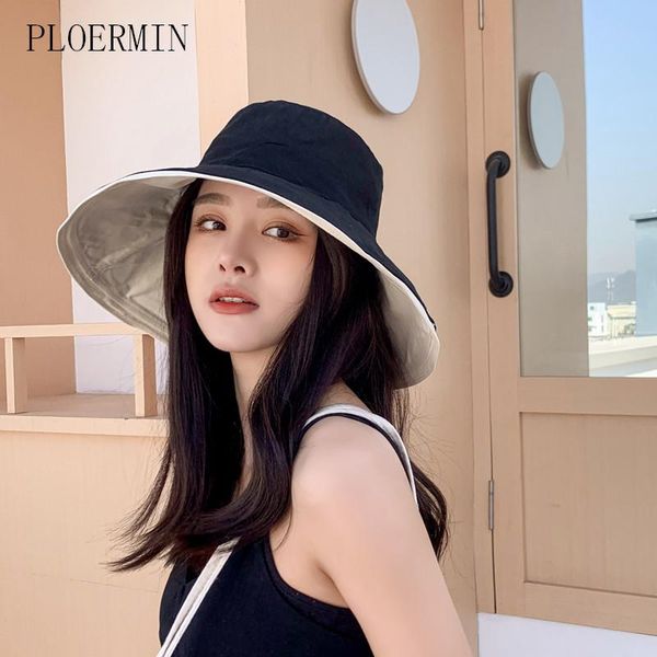 wide brim hats 2021 women spring summer bucket double sided fisherman hat female sun protection windproof foldable beach gorros, Blue;gray
wide brim hats 2021 women spring summer bucket double sided fisherman hat female sun protection windproof foldable beach gorros, Blue;gray