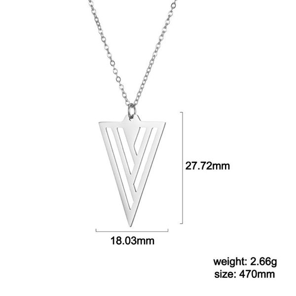 pendant necklaces zgn0018 selling 2021 latest design triangle shape necklace stainless steel geometric drop couple jewelry, Silver
pendant necklaces zgn0018 selling 2021 latest design triangle shape necklace stainless steel geometric drop couple jewelry, Silver