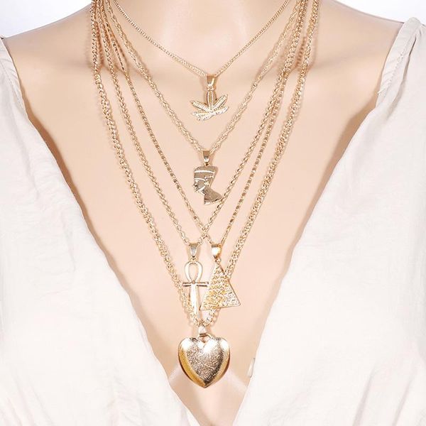 pendant necklaces vintage multilayered tree geometric mark necklace for women metal queen heart shape link chain party gift, Silver
pendant necklaces vintage multilayered tree geometric mark necklace for women metal queen heart shape link chain party gift, Silver