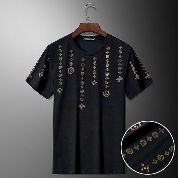 t shir mercerized coon shor sleeve men's fashion laser chip large size fa european half, White;black
t shir mercerized coon shor sleeve men's fashion laser chip large size fa european half, White;black