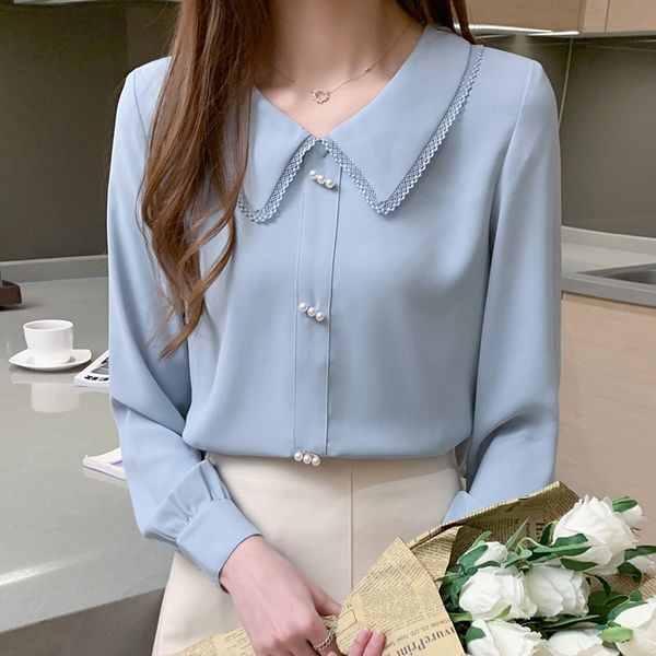 women's shirt turn-down collar long sleeve shirt chiffon shirt women's and wxsi, Black
women's shirt turn-down collar long sleeve shirt chiffon shirt women's and wxsi, Black