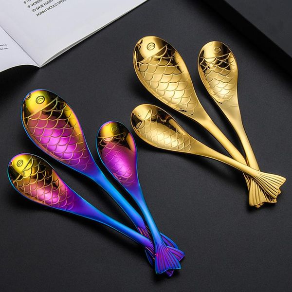 creative fish spoon 304 stainless steel colorful dessert ice cream spoons tableware dinnerware coffee accessories
creative fish spoon 304 stainless steel colorful dessert ice cream spoons tableware dinnerware coffee accessories