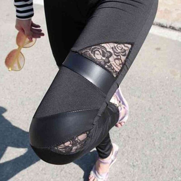 spring autumn leather workout charming womens leggings warm lace legins pu leggins skinny stretch splicing pants, Black
spring autumn leather workout charming womens leggings warm lace legins pu leggins skinny stretch splicing pants, Black