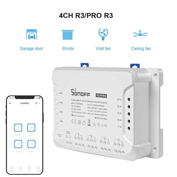 smart home control sonoff switch 4ch r3/ pro r3 wifi module 4 gang wi-fi diy voice works with alexa
smart home control sonoff switch 4ch r3/ pro r3 wifi module 4 gang wi-fi diy voice works with alexa