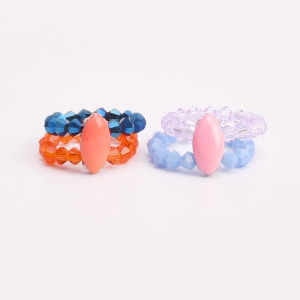 cluster rings rainbery bohemian crystal beads double ring for women fashion trendy enamel elastic rope adjustable jewelry accessory gift, Golden;silver 
cluster rings rainbery bohemian crystal beads double ring for women fashion trendy enamel elastic rope adjustable jewelry accessory gift, Golden;silver