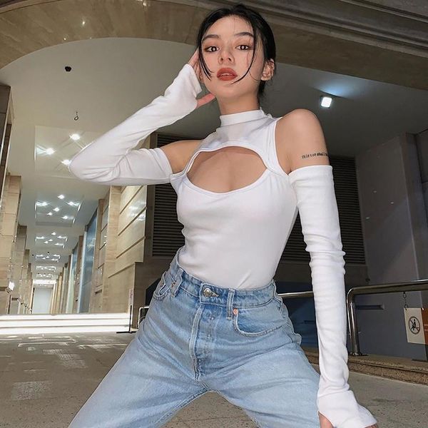women's jumpsuits & rompers 2021 women bodysuits o-neck long sleeve ribbed knitted one-piece tight leotard hollow out off shoulder, Black;white
women's jumpsuits & rompers 2021 women bodysuits o-neck long sleeve ribbed knitted one-piece tight leotard hollow out off shoulder, Black;white