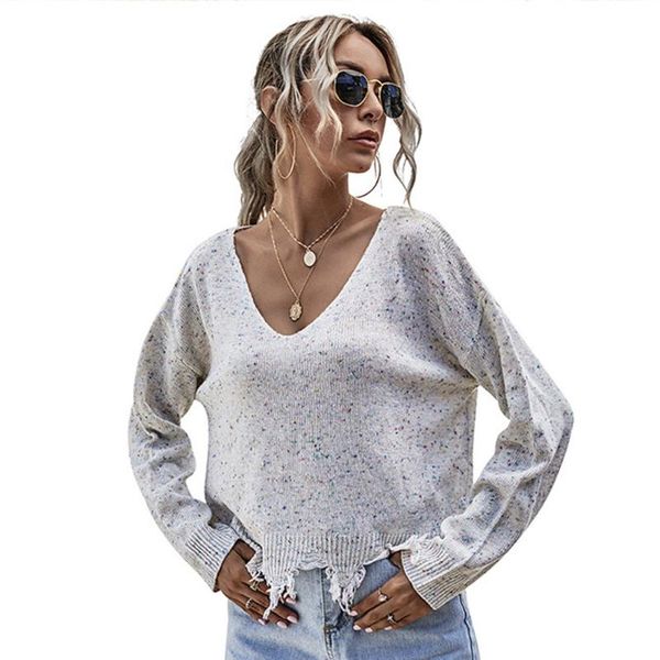 women's sweaters womens long sleeve ripped tassels hem sweater v-neck colorful knit crop top, White;black
women's sweaters womens long sleeve ripped tassels hem sweater v-neck colorful knit crop top, White;black