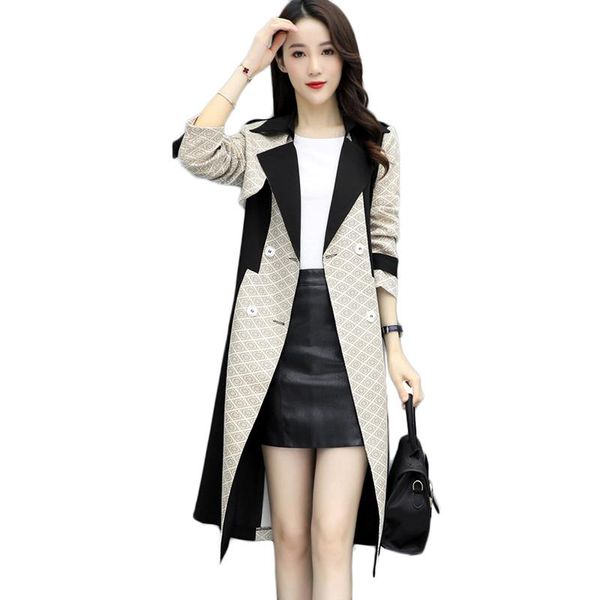 women's trench coats windbreaker women 2021 spring clothes fashion long british coat casual overcoat retro stitching outerwear, Tan;black
women's trench coats windbreaker women 2021 spring clothes fashion long british coat casual overcoat retro stitching outerwear, Tan;black