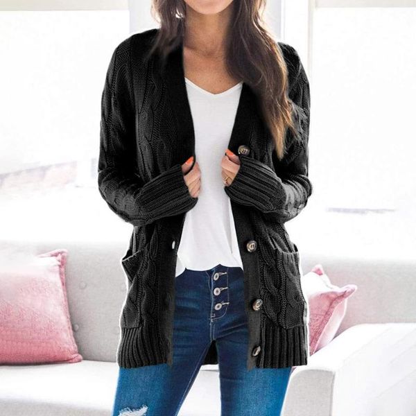 women's jackets autumn winter button up women casual loose solid color long sleeve coats with pockets chalecos para mujer, Black;brown
women's jackets autumn winter button up women casual loose solid color long sleeve coats with pockets chalecos para mujer, Black;brown