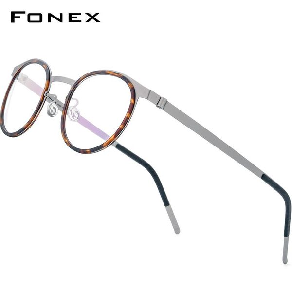 fashion sunglasses frames fonex acetate alloy glasses frame men women vintage round myopia optical prescription eyeglasses screwless eyewear, Black
fashion sunglasses frames fonex acetate alloy glasses frame men women vintage round myopia optical prescription eyeglasses screwless eyewear, Black