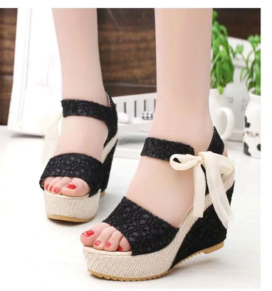 sandals lace leisure women wedges heeled shoes 2021 summer party platform high heels woman, Black
sandals lace leisure women wedges heeled shoes 2021 summer party platform high heels woman, Black