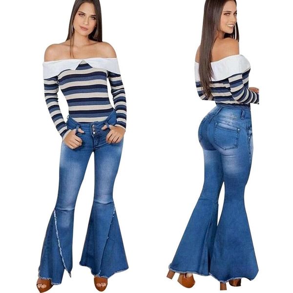 2021 new fashion high waist denim pants women vintage ripped wide leg trousers ladies casual bell-bottoms flare jeans mj84, Blue
2021 new fashion high waist denim pants women vintage ripped wide leg trousers ladies casual bell-bottoms flare jeans mj84, Blue