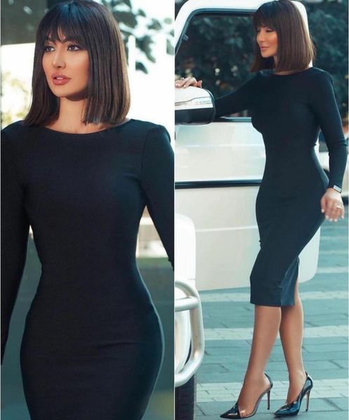 party dresses elegant bodycon long sleeve stretchy evening short o-neck zipper back middle east abendkleider robes de soirée for women, White;black
party dresses elegant bodycon long sleeve stretchy evening short o-neck zipper back middle east abendkleider robes de soirée for women, White;black