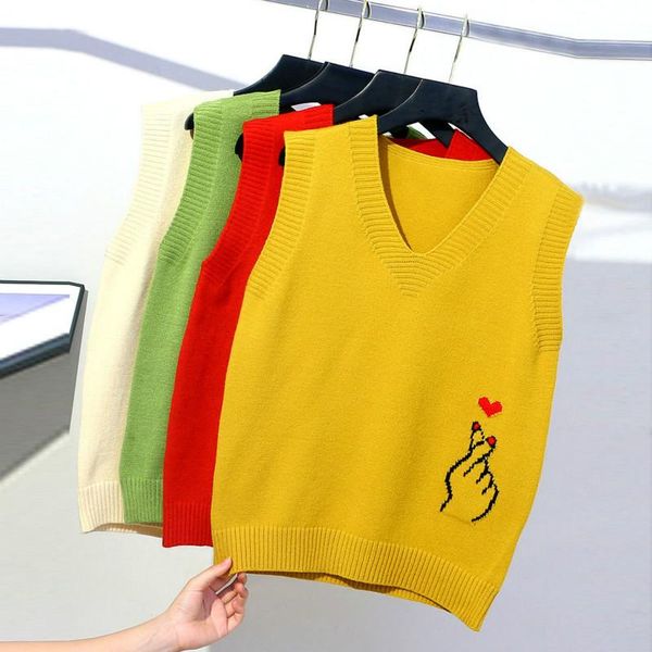 women's vests 2021 women autumn winter slim casual sweater female loose sleeveless v-neck knit gilet lady elegant printing waistcoat g5, Black;white
women's vests 2021 women autumn winter slim casual sweater female loose sleeveless v-neck knit gilet lady elegant printing waistcoat g5, Black;white
