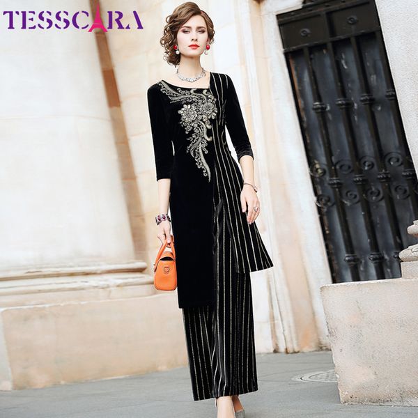 tesscara women autumn & winter elegant velvet pant suit set female vintage 302y, White
tesscara women autumn & winter elegant velvet pant suit set female vintage 302y, White