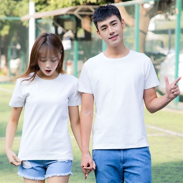men's and women's short-sleeved t-shirts universal new summer solid color pure cotton couple trend bottoming one piece shirt 21031, White
men's and women's short-sleeved t-shirts universal new summer solid color pure cotton couple trend bottoming one piece shirt 21031, White