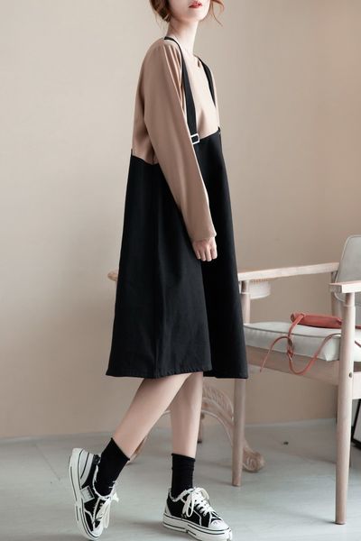 2021 autumn shredded sport casual loose female clothes streetwear great sweet fake two parts dress y87b, White
2021 autumn shredded sport casual loose female clothes streetwear great sweet fake two parts dress y87b, White