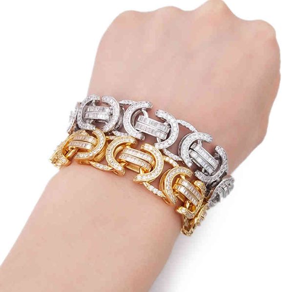 women mens iced out hip hop bling micro pave cz lab diamond byzantine bracelet, Golden;silver
women mens iced out hip hop bling micro pave cz lab diamond byzantine bracelet, Golden;silver