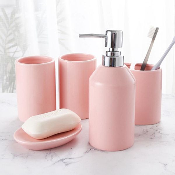 bath accessory set ceramic five-pieces bathroom supplies toothbrush holder wash cup melamine tray soap dispenser kit dish home decor
bath accessory set ceramic five-pieces bathroom supplies toothbrush holder wash cup melamine tray soap dispenser kit dish home decor