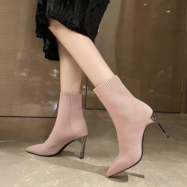 boots pointed flying knitting women 2021 autumn korean sleeve short women's thick heel mid, Black
boots pointed flying knitting women 2021 autumn korean sleeve short women's thick heel mid, Black