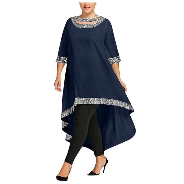 2021 new women's dress spring plus size loose o-neck print half sleeve sequined silk trim high low party knee-length dress, Black;gray
2021 new women's dress spring plus size loose o-neck print half sleeve sequined silk trim high low party knee-length dress, Black;gray
