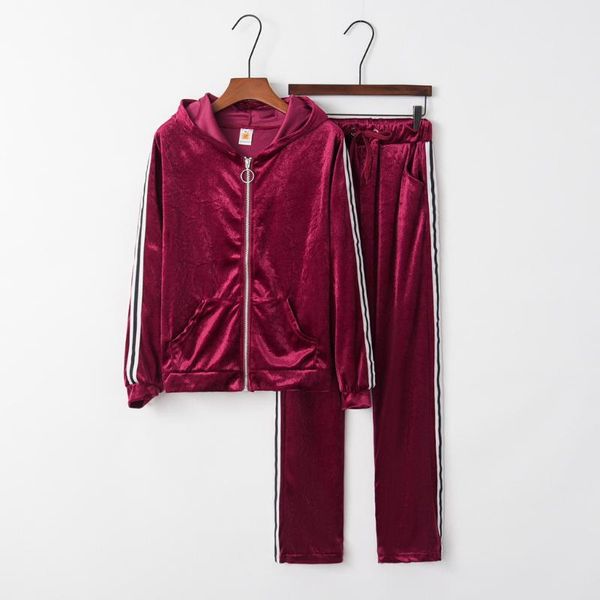 two piece dress tracksuit for women long sleeve stripe gold velvet hooded zipper sweatershirt suit blouse pant casual two-piece suits, White
two piece dress tracksuit for women long sleeve stripe gold velvet hooded zipper sweatershirt suit blouse pant casual two-piece suits, White