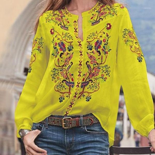 women's blouses & shirts ethnic long sleeve casual o-neck printed for women loose summer chemise femme ropa mujer, White
women's blouses & shirts ethnic long sleeve casual o-neck printed for women loose summer chemise femme ropa mujer, White