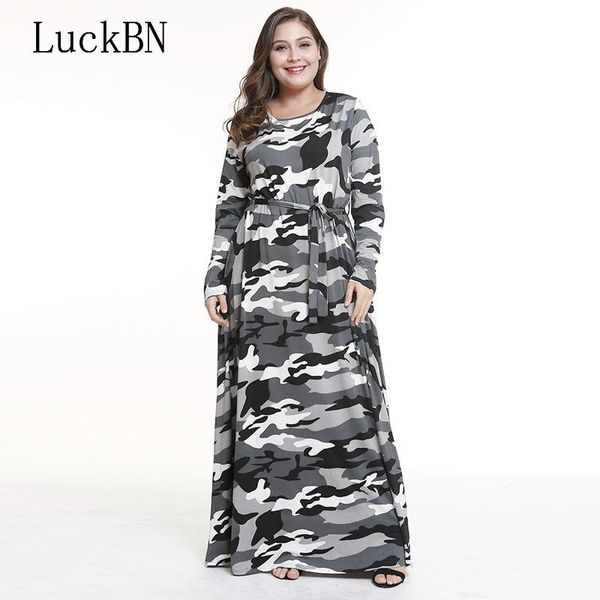 casual dresses brand large size dress women fashion plus maxi long autumn winter female camouflage print vestidos, Black;gray
casual dresses brand large size dress women fashion plus maxi long autumn winter female camouflage print vestidos, Black;gray