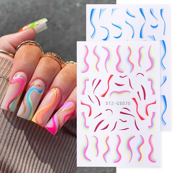 color wave line design nails art stickers gold strips french decal wraps abstract polish sliders manicure decoration lhq09, Black
color wave line design nails art stickers gold strips french decal wraps abstract polish sliders manicure decoration lhq09, Black