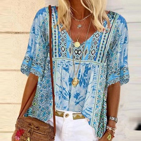 women's blouses & shirts elegant o neck women pullover vintage pattern print loose beach shirt blouse summer short sleeve casual street, White
women's blouses & shirts elegant o neck women pullover vintage pattern print loose beach shirt blouse summer short sleeve casual street, White