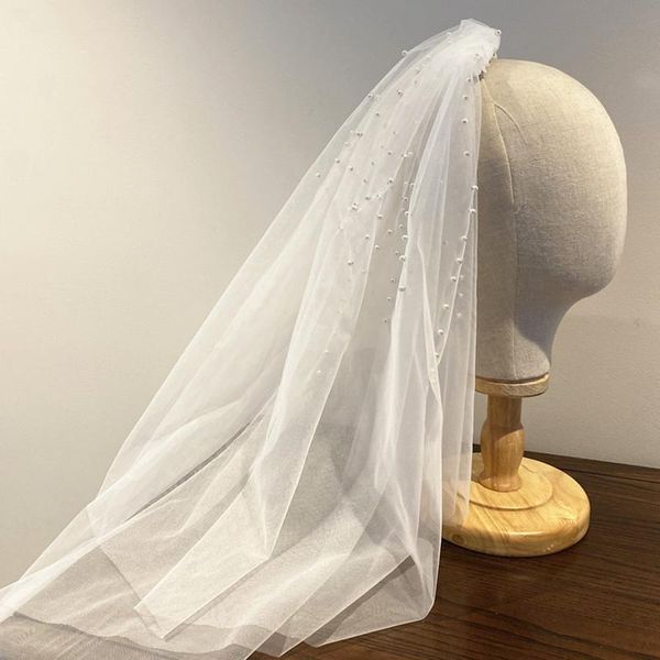bridal veils white ivory short vintage 2 layers headwear wedding with comb pearls velos de novia, Black
bridal veils white ivory short vintage 2 layers headwear wedding with comb pearls velos de novia, Black