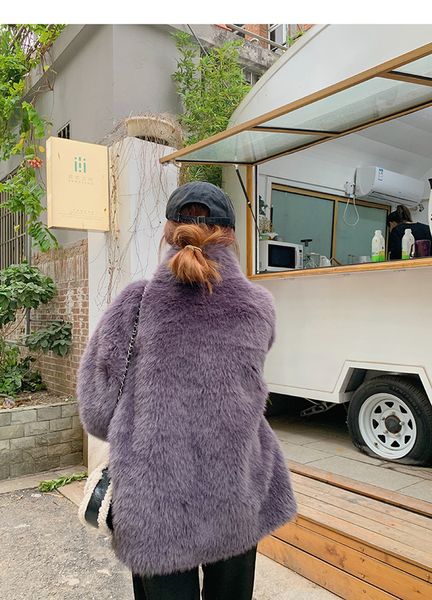 stay warm winter stand collar hairy shaggy faux fur jacket vintage long sleeve center button furry coat loose mid long outerwear, Black
stay warm winter stand collar hairy shaggy faux fur jacket vintage long sleeve center button furry coat loose mid long outerwear, Black