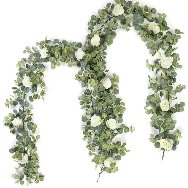2-pack 5.9ft artificial eucalyptus garland with flower fake greenery vines and leaves for arch arrangement table runner
2-pack 5.9ft artificial eucalyptus garland with flower fake greenery vines and leaves for arch arrangement table runner