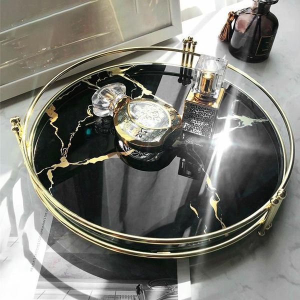 kitchen storage & organization black marble pattern mirror tray creative dressing table metal round plate living room decoration
kitchen storage & organization black marble pattern mirror tray creative dressing table metal round plate living room decoration