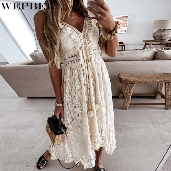 casual dresses wepbel women elegant summer lace strap dress ladies sleeveless halter v neck hollow out long robe evening party, Black;gray
casual dresses wepbel women elegant summer lace strap dress ladies sleeveless halter v neck hollow out long robe evening party, Black;gray